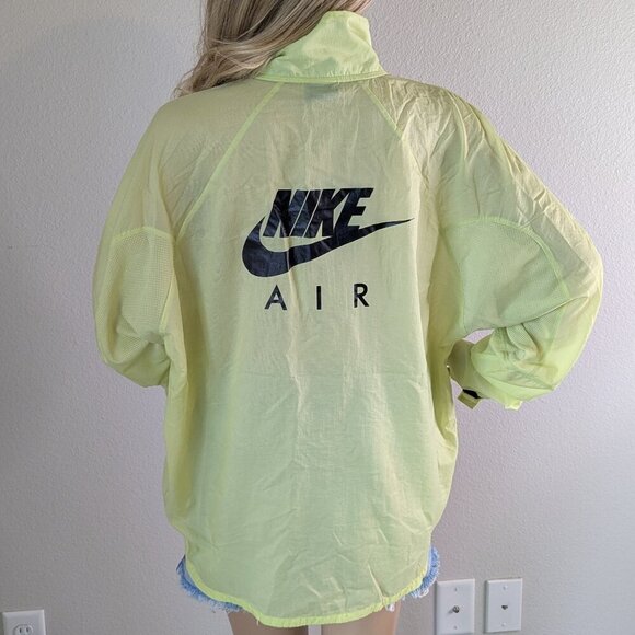 Nike Air Jacket Women's XL Neon Green Full-Zip Windbreaker High Neck Running - Picture 2 of 14